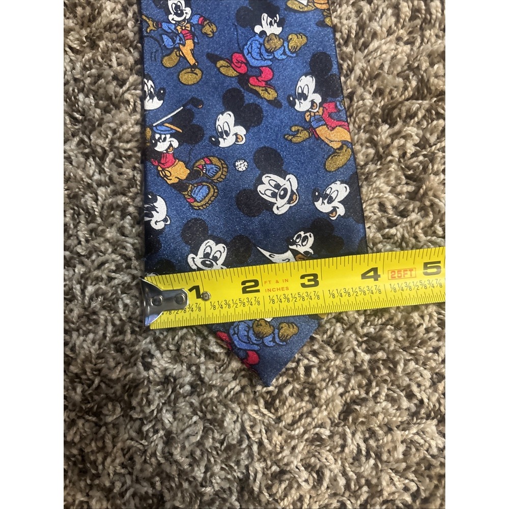 Disney Mickey Mouse Blue 100% Silk Golf Tie by Aspire - Picture 4 of 4